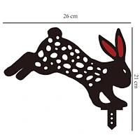 Sheet metal garden ornament black steel rabbit