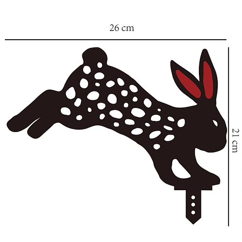 Sheet metal garden ornament black steel rabbit