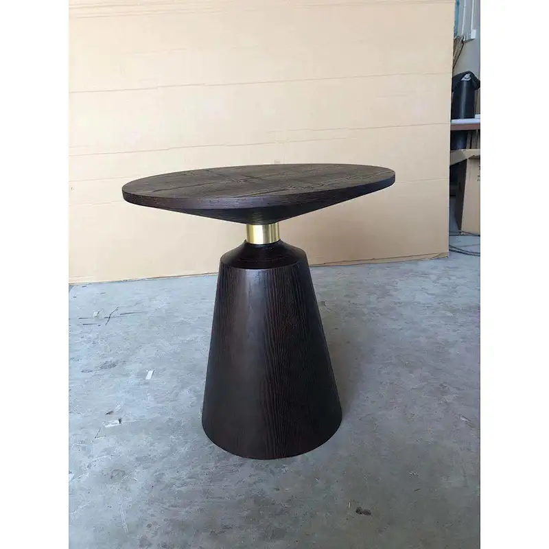 Round wood bar table