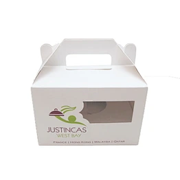 Simple style wedding cake box with handle