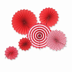Wholesale Party Supplies Decorations Sets Paper Decorations Fan Flower Hanging for Party 6pcs/pack