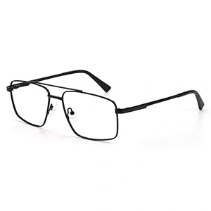 Black Retro metal optical frames double bridge men eyeglasses