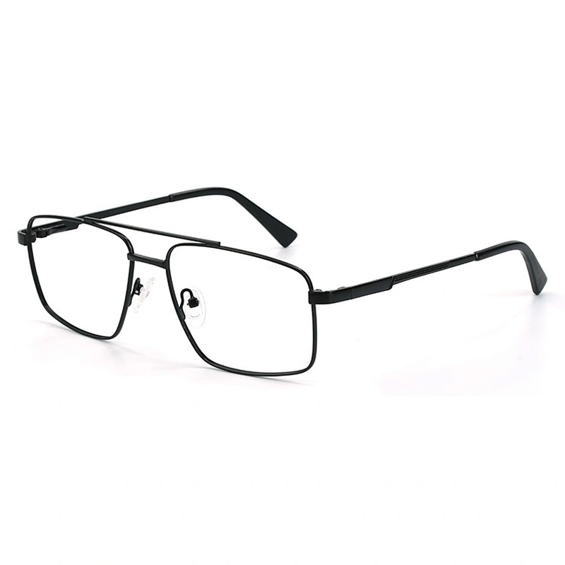 Black Retro metal optical frames double bridge men eyeglasses