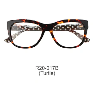 Newest design acetate colorful pattern frames glasses optical eyewear eyeglass for adults