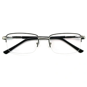 competitive half rim metal optical frame anti blue light blocking glasses manufacture