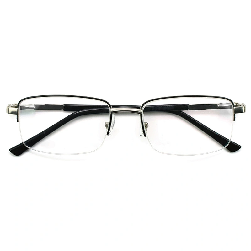 competitive half rim metal optical frame anti blue light blocking glasses manufacture