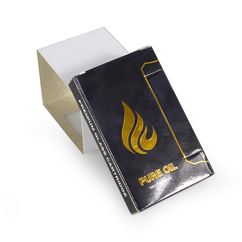 gold foil logo stamping paper package box for disposable vaping