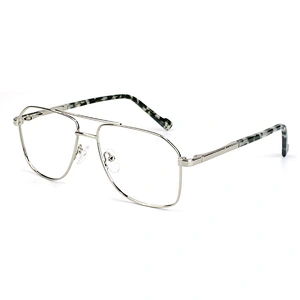 stylish cheap metal eyeglasses double bridge optical frames 2021