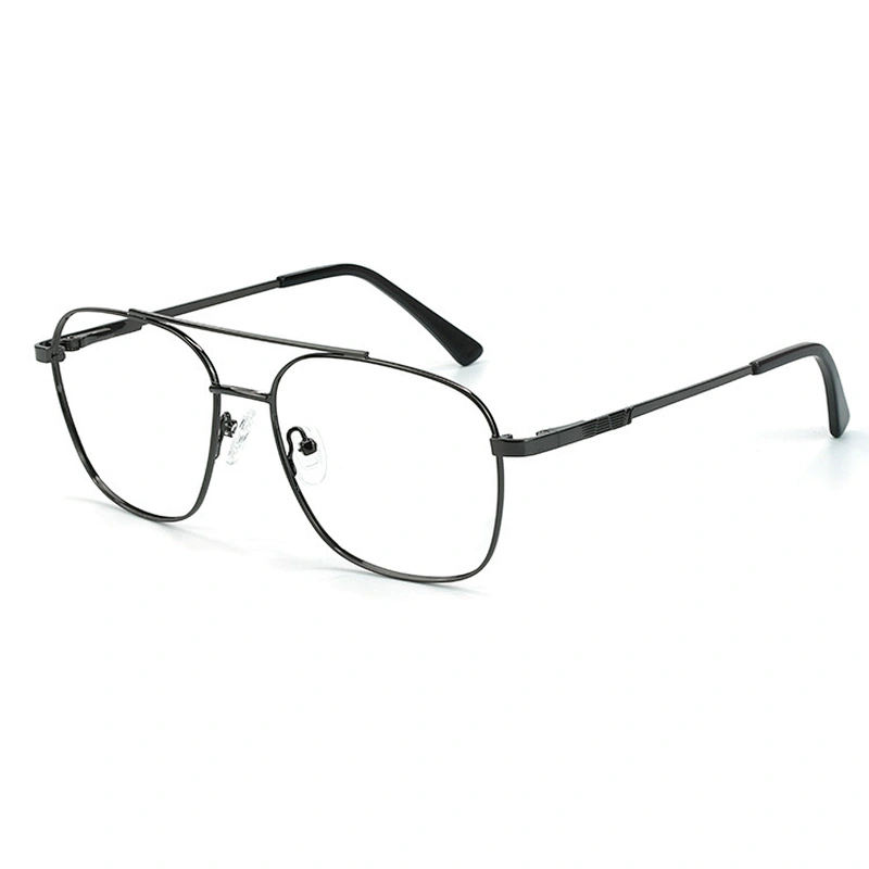 Double bridge big frame eyeglasses men retro gold temple oversized optical glasses