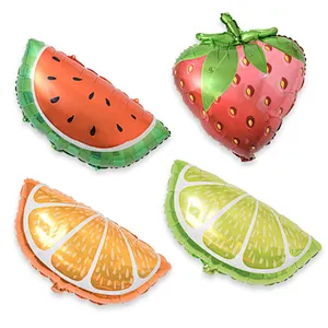 Hot sale fruit theme aluminum foil balloons orange/lemon/bananas/watermelon ect shaped balloon