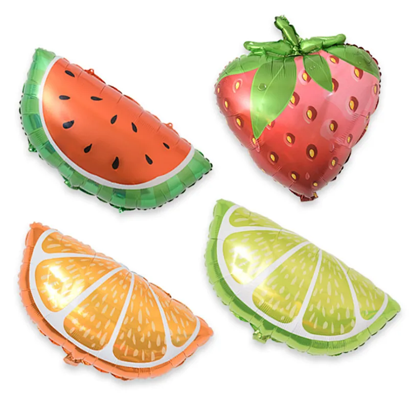 Hot sale fruit theme aluminum foil balloons orange/lemon/bananas/watermelon ect shaped balloon