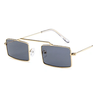 Wholesale Vintage Designer Small Fashion Rectangle Metal Square Trendy Women Shades Sun Glasses Sunglasses 2020 2021