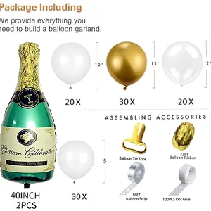 Champagne Bottle Balloon with Latex Globos Fun Idea for Party Decoration