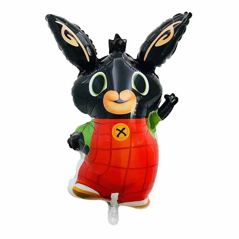 hot sell New Cartoon character bing bunny foil balloon black and red rabbit balloon for kids toys helium aluminum