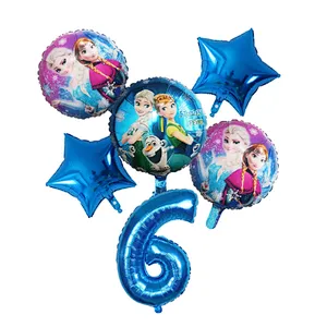 Disney Frozen Princess Elsa Helium Balloons Gradient Number Baby Shower Party Decoration Balloons Kids Birthday Air Globos