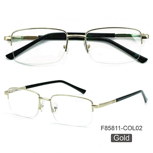 competitive half rim metal optical frame anti blue light blocking glasses manufacture