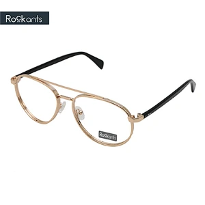 Hot selling classic round metal optical frame double bridge wide rim wire frames eyeglasses frames