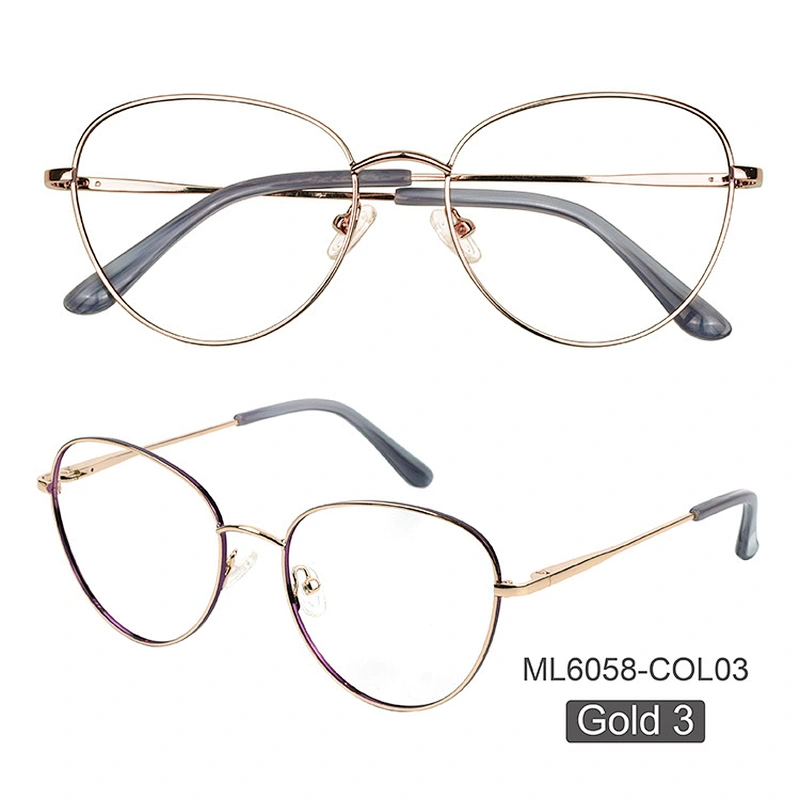 amazon hot sell custom ready stock eye glass eyewear gold metal eyeglasses optical frames for shop