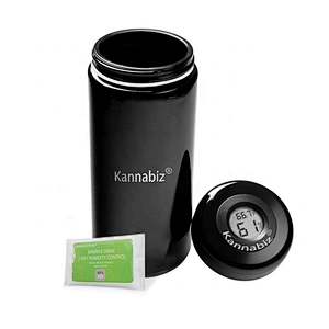 1L Airtight UV glass weed container jar with Humidity control pack weed accessories