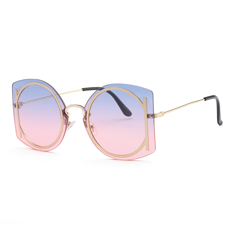 Hot unisex new brand designs sunglass fashion small square sun shades trendy rimless sunglasses women