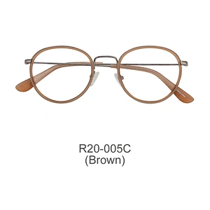Rock ants main product classic design round acetate metal glasses handmade optical eyeglasses frames