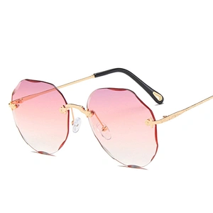 UV400 Oversized Shades Sun glasses Sunglasses Lady Female Women 2021 brand design trendy Rimless sunglasses