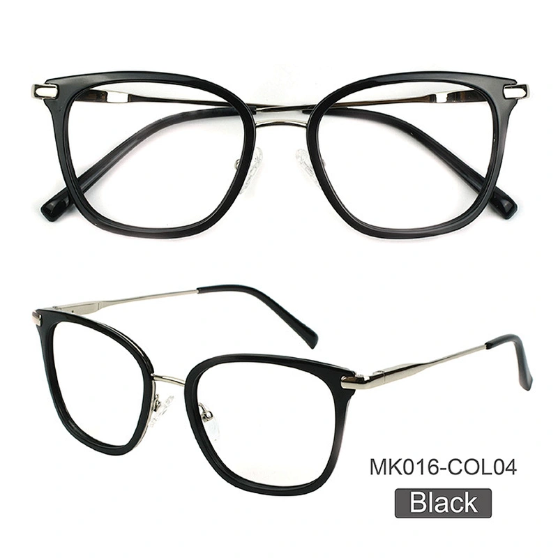 Innovative transparent acetate metal glasses frames square style eyeglassses frames optical blue light blocking glasses