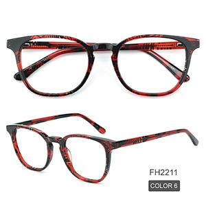 PH2211 competitive price inventory optical frames 6 colors round acetate eyeglasses