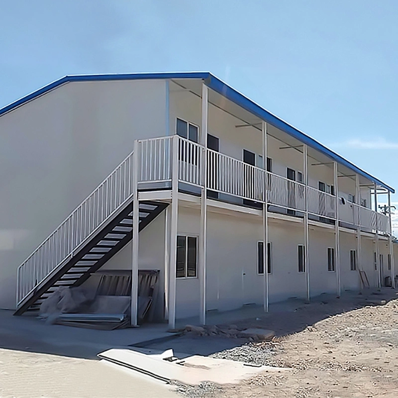 Casa prefabricada del marco de acero de la casa K del dormitorio del campo de trabajo de dos pisos