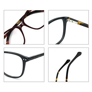 Classic black acetate optical frames with demi temple eyewear for men women