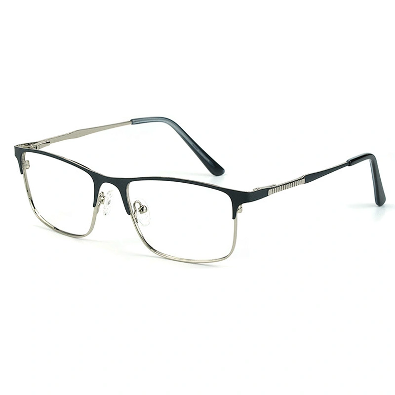 Multi color fashion design metal frame optical eyeglasses square lens gentleman dress