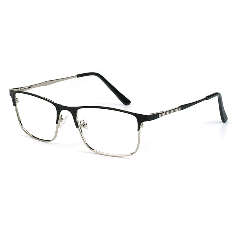 Multi color fashion design metal frame optical eyeglasses square lens gentleman dress