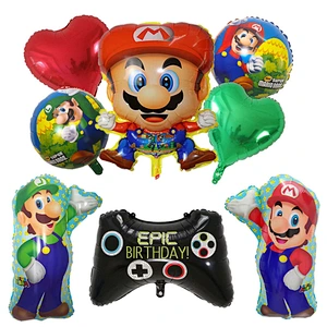 Wholesale cartoon character Mario foil balloon set for kids birthday party decoration Mario brother Hot sell
