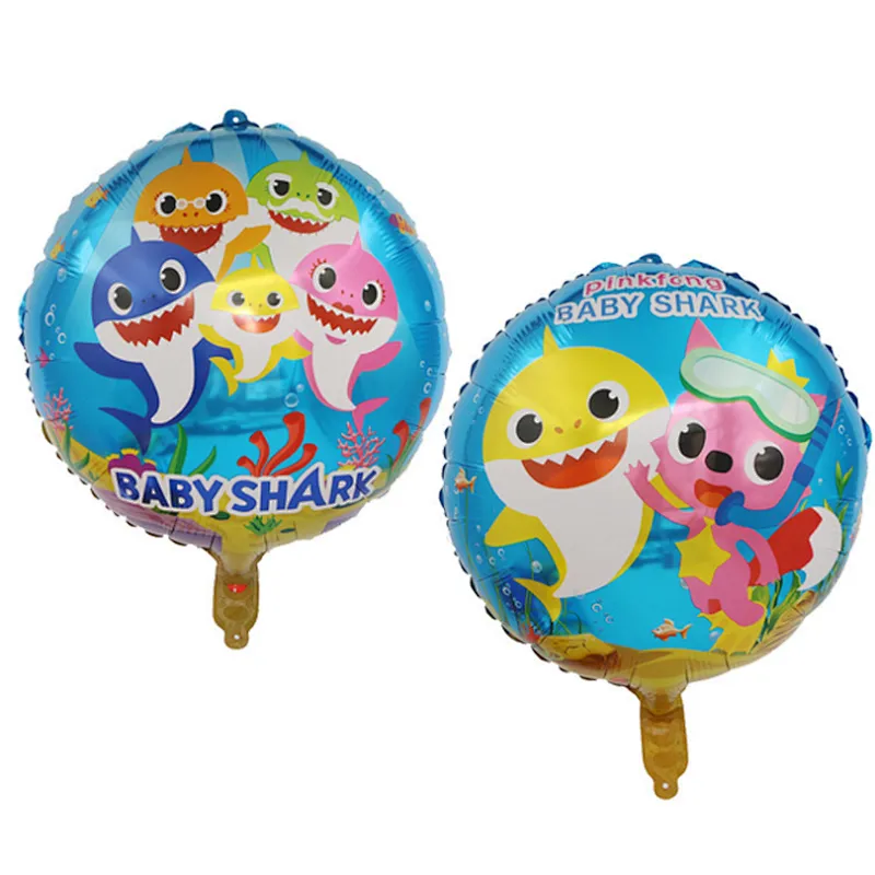 5pcs baby shark aluminum foil balloon sea animal theme birthday party decoration cartoon balloon set