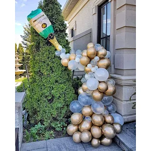 Champagne Bottle Balloon with Latex Globos Fun Idea for Party Decoration