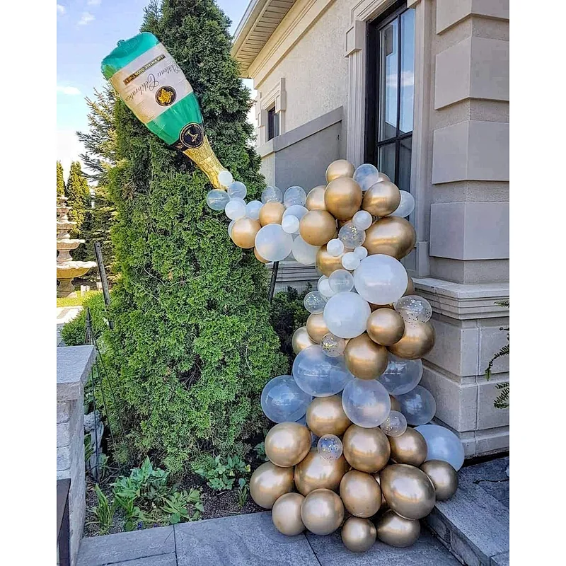 Champagne Bottle Balloon with Latex Globos Fun Idea for Party Decoration