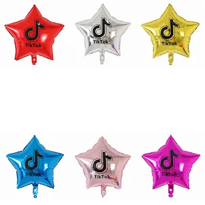 Multiple Color 18 inch Star Shaped Tik Tok Foil Helium Balloons Birthday Party Decorations