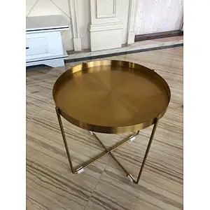 Gold metal coffee table