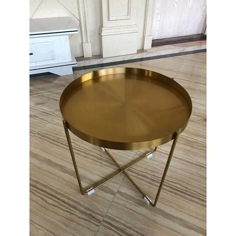 Gold metal coffee table