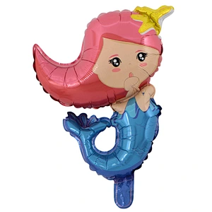 Cartoon Mermaid Foil Balloon Happy Birthday Balloons for Little Princess Baby Girl Birthday Party Decor