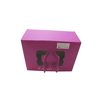 Customized elegant purple cake box packaging with handle