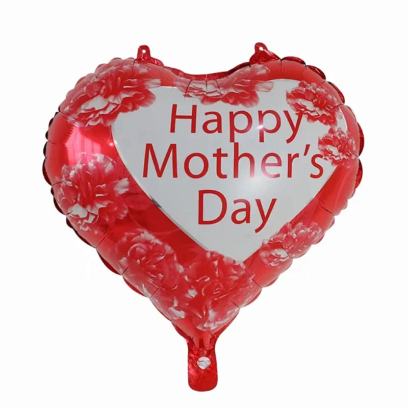 Hot Sales 18 Inch Mother's Day Foil Balloon Heart Shape Helium Balloon For Mother's Day Gifts
