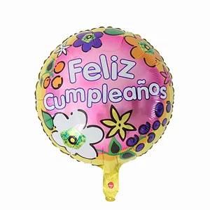 Multi-style 18 inch Spanish Happy Birthday Feliz Cumpleanos Foil Helium Balloons Birthday Party Decorations