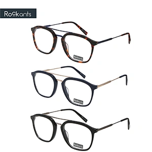 china wholesale classic acetate optical frame double bridge ready goods man eyeglasses