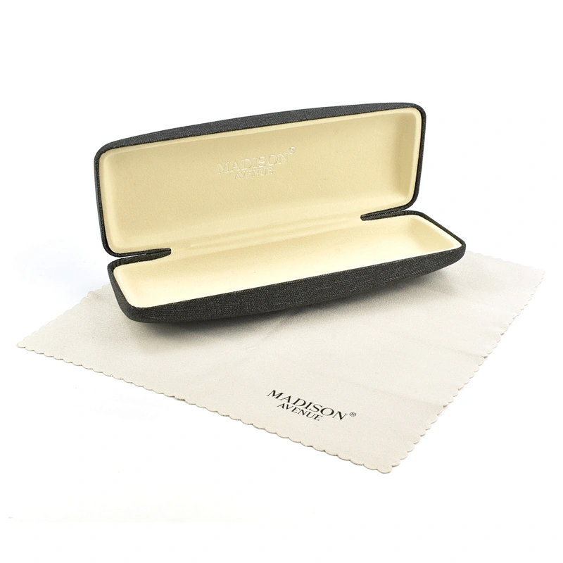 S size Ready To Ship Black Leather Glasses Cases High End Cheap Eyeglasses Box