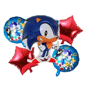High quality sonic cartoon character shape aluminum foil helium balloon set children's toy balloon birthday party decoration