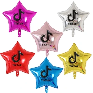 Multiple Color 18 inch Star Shaped Tik Tok Foil Helium Balloons Birthday Party Decorations