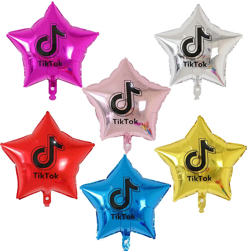 Multiple Color 18 inch Star Shaped Tik Tok Foil Helium Balloons Birthday Party Decorations