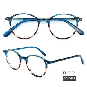 PH2205 most competitive 6 color round acetate optical frames spot goods eyeglasses