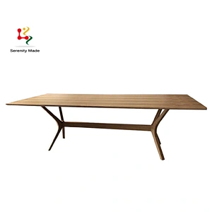 Rectangular wooden dining table